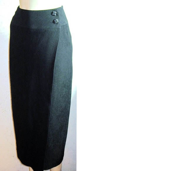 Max & Mabel New Black Long True Wrap Skirt Size XS - Picture 6 of 6